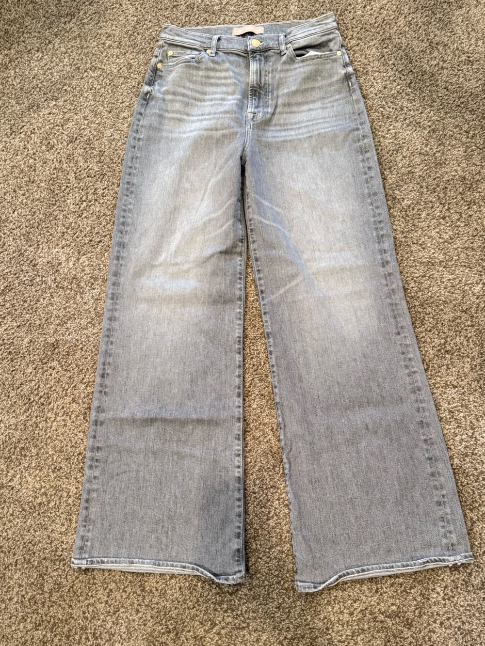 7 For All Mankind Men's Light Gray Straight Jeans WORN ONCE